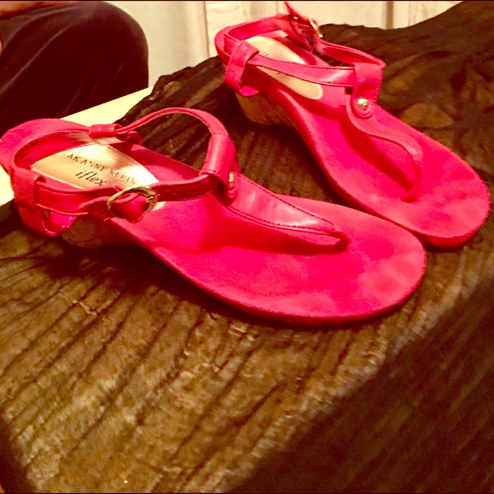 Red suede sandal